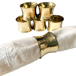 Anneaux de serviette en métal doré feuille vintage sculpté style européen porte-anneau de serviette écologique pour les mariages et les fêtes - Product Image 3