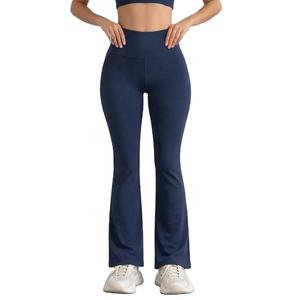 Flare Women Solid Yoga <b>Leggings</b> Elastic Waist High Waist Workout Pants for Yoga Gym and Casual Lounge Wear - Product Image 1