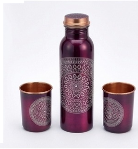Juego de Botellas de Cobre Puro con 2 Vasos, Acabado Verde, Regalos Promocionales - Product Image 4