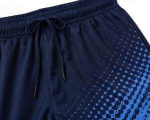 Shorts de sport respirants pour hommes avec fermetures éclair, taille mi-haute, séchage rapide, cordon de serrage à la taille, longueur Bermuda, en polyester, décontractés - Product Image 6