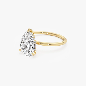 Bague de fiançailles en diamant de laboratoire taille poire de luxe 2 carats, or massif 14K 10K, solitaire, bijoux fins pour mariage, cadeaux pour femmes - Product Image 5