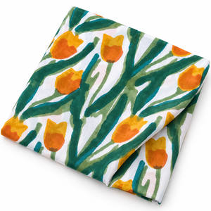 Tela de Voile de Algodón Peinado 60S60S Ligera Estampada a Mano Pinksa Fashion, 90 GSM, 43/44" de Ancho, Floral Unisex - Product Image 4