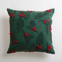 Housse de coussin carrée faite à la main en perles et coquillages, vert marin, en coton écologique, pour massage, amovible, lavable, style côtier, pour salon
