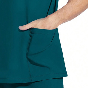Mens <b>Scrub</b> <b>Top</b> Custom Logo Healthcare Apparel Shirt Lightweight Professional <b>Scrub</b> Wear For Medical Staff Members - Product Image 3