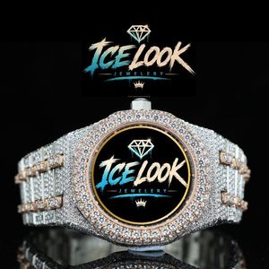 นาฬิกาข้อมือผู้ชาย Ice Look Quartz หรูหรา หน้าปัด 40 มม. กระจกแซฟไฟร์ ตัวเรือนสแตนเลส ขอบหน้าปัดประดับเพชร เข็มเรืองแสง สไตล์ฮิปฮอป - Product Image 5