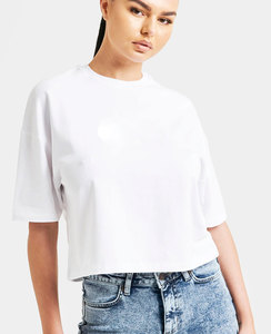 เสื้อยืดผ้าฝ้าย 100% 260 กรัม แขนสั้น ทรงหลวม แฟชั่น พิมพ์ลายตัวอักษรแบบเส้นคู่ พิมพ์ลายตัวอักษรแบบฟล็อกกิ้ง สำหรับฤดูร้อน ผู้ชาย ผู้หญิง คู่รัก - Product Image 2