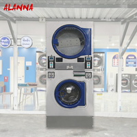 Mesin Cuci dan Pengering Koin 15kg Grosir, Peralatan Laundry Stainless Steel, Mesin Laundry Swalayanan Komersial