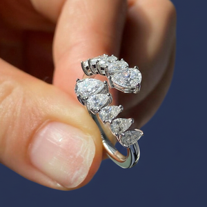 Anillo de Diamante Cultivado en Laboratorio de 3.50CT, Oro de 14K, Corte Pera, Chapado en Rodio, Anillo de Aniversario para Mujer, Regalo de Boda para Ella, Anillo de Diamante Personalizado - Product Image 3