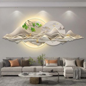 Peinture de paysage moderne de luxe avec LED, tableaux décoratifs en acrylique, décoration intérieure, fond de canapé - Product Image 5