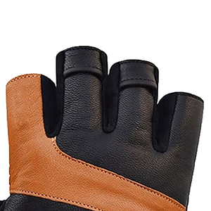Gants de musculation en cuir demi-doigts unisexes avec rembourrage renforcé et support de poignet pour l'entraînement et la force athlétique - Product Image 4