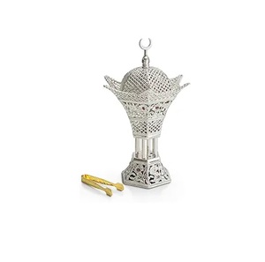 Brûleur d'encens en laiton (noir) |   Support en bois pour brûler du charbon de bois, idéal pour le bureau, le temple, la prière, la purification de la maison - Product Image 4