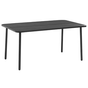 Ensemble de salle à manger de patio en acier gris foncé, 7 pièces, mobilier d'extérieur durable - Product Image 2