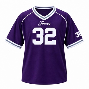 Maillot de football personnalisé violet royal col en V respirant en maille, uniforme d'entraînement d'équipe, style vintage oversize streetwear décontracté - Product Image 1