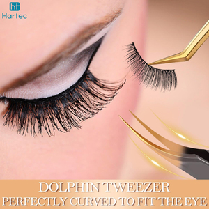 New Trendy High-End Custom Logo Tweezer Set, Gradient Gold and Black Finish, Durable Stainless Steel Lash Extension Tools - Product Image 6