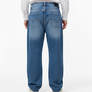 Pantalones Vaqueros de Mezclilla de Alta Calidad, 100% Algodón, Corte Recto, Estilo Vintage, con Parches, Desgastados, Holgados, Resistentes al Viento, Transpirables, Casuales - Product Image 3