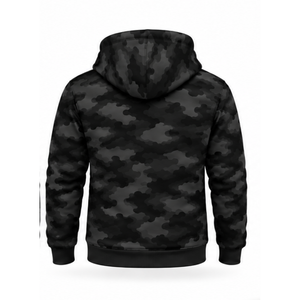 Black Camo <b>Tracksuit</b> Unisex Full Zip Hooded Jacket Jogger Pants Set Custom <b>Camouflage</b> Casual Athletic Training Sportswear - Product Image 3