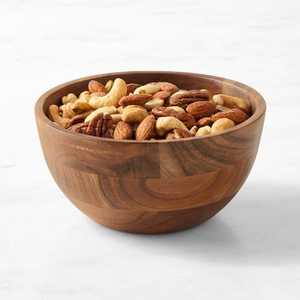 Bol à salade en acacia véritable, accessoires de cuisine, résistant au lave-vaisselle, bols de service pour aliments avec cuillères, réutilisable, style japonais, bol à pâtes - Product Image 4