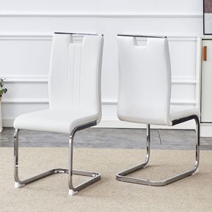 Sedia da pranzo bianca Premium elegante moderna realizzata in pelle sintetica con finitura antimacchia - Product Image 5