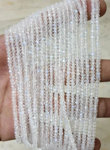 Pierre de lune arc-en-ciel naturelle perles rondelle à facettes 3.5-4mm brins pierre de lune flashy avec facettes - Product Image 3