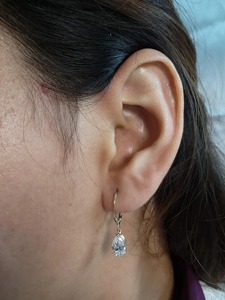 Boucles d'oreilles pendantes en or massif 14 carats avec diamant de laboratoire en forme de poire 2 carats, bijoux fins élégants et luxueux, cadeau pour femme, soirée - Product Image 5