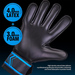 Wholesale Leather Goalkeeper Gloves for Adult Team-Lightweight Anti-Slip <b>Hook</b> Loop Closure Customizable Football Training Gloves - Product Image 6