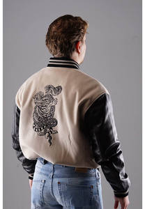 Veste en cuir vintage personnalisée 2026 pour homme, veste de motard, veste d'hiver imperméable, veste de baseball universitaire - Product Image 6