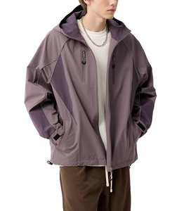 Custom Sweatsuit Two Piece <b>Short</b> Set Design Streetwear Mens Reflective Windbreaker <b>Jacket</b> Tracksuit Set - Product Image 2