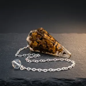 Figurine en Orgone Pierre Œil de Tigre, Cristal de Guérison Naturel, Outil de Radiesthésie, Générateur d'Énergie pour Équilibrage des Chakras Reiki, Mascotte - Product Image 2
