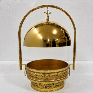 Luxury Brass Roll Top Chafer Dish Food Warmer Buffet Server Hotel Catering Chafing Dish with Lid OEM ODM Custom Manufacturer - Product Image 2