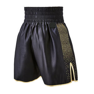 Shorts de boxe en nylon noir de haute qualité 2026 avec empiècements latéraux motif poisson et logo personnalisé pour la vente en gros - Product Image 1