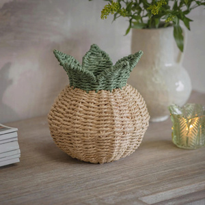 Vintage Pineapple Shaped Paper Rope <b>Wicker</b> <b>Basket</b> Handwoven Storage <b>Basket</b> Decorative Fruit Shape <b>Basket</b> Home Decor Organizer - Product Image 6