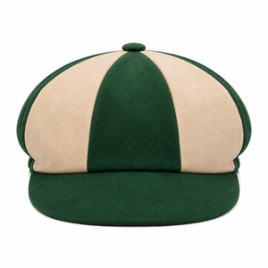 Nouvelle casquette ample pour adulte, rayée, en polyester, style newsboy, vert beige, unisexe, décontractée, réglable, pour toutes les saisons, 56-58 cm, casquette de cricket - Product Image 1