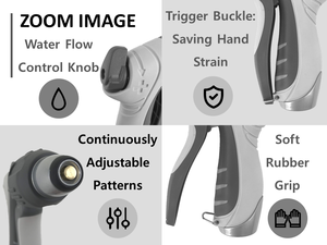 Buse de tuyau de pistolet de haute qualité, motifs d'arrosage réglables, flexibilité, pulvérisateur de jardin, motifs de pulvérisation variables, poignée souple, durable - Product Image 6