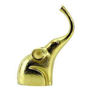 Jaffs Exports 26cm H X 9.5cm W X 18cm L Gold Plated <b>Elephant</b> Figurine Handmade Modern Eco-Friendly Feng Shui Tabletop <b>Decor</b> - Product Image 1
