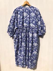 Vestido Midi Casual con Estampado Floral, Cuello Profundo con Cierre de Cordón, Silueta Holgada, Vestido Mini con Cintura Natural, Ropa de Dormir - Product Image 3