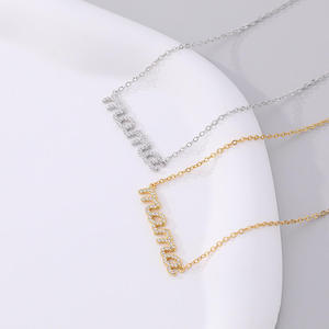 <b>Custom</b> <b>Name</b> Script Pendant <b>Necklace</b> Gold Plated Iced Lab Grown Diamond Personalized Unisex Jewelry for Wedding Party - Product Image 4