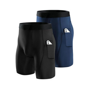 Pantalones Cortos de Compresión para Hombre con Bolsillo Lateral, Ropa Interior Deportiva Transpirable de Malla para Correr, Pantalones Cortos de Entrenamiento para Rendimiento Atlético - Product Image 4