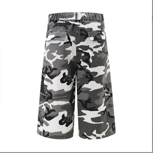 Men's Retro Washed Camouflage Loose Casual Straight Leg Denim Shorts Men Loose Fit Camouflage Cargo Shorts Mid Waist Breathable - Product Image 3
