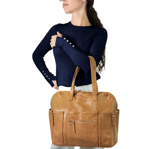 Mochila Pañalera Inteligente de Cuero Genuino, Impermeable, con RFID, Multifuncional, Organizador de Viaje para Maternidad, con Puerto de Carga USB - Product Image 4