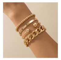 Bracelet étoile double couche en métal, style minimaliste et élégant, tendance, pièce de créateur en ligne, luxe léger, style coréen, pour l'export.