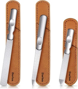 Heavy Duty Nail <b>File</b> for Men Women Medium Grit Metal Travel Leather <b>Case</b> for Rough Acrylic Nails Thick Toenails Stainless Steel - Product Image 4