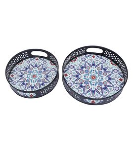 Elegante Bandeja de Hierro Metálico Pichwai para Servir, Regalar, Decorar, Festivales y Cestas - Product Image 1