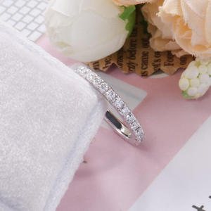 Diamond <b>Wedding</b> Ring Band 10K 14K 18K Gold 2mm DEF VS Round Cut Loose Lab Grown Diamond Half Eternity Ring Best Price wholesale - Product Image 5