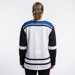Maillot de hockey sur glace pour femmes en mesh à col en V, maillot de hockey sur glace sublimé à manches courtes pour femmes, maillot de hockey sur glace premium pour femmes - Product Image 2