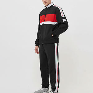 Unisex Winter Streetwear Hooded Printed Panel Tracksuit Cotton Nylon 2 Piece Heavy Duty <b>Set</b> - Product Image 4