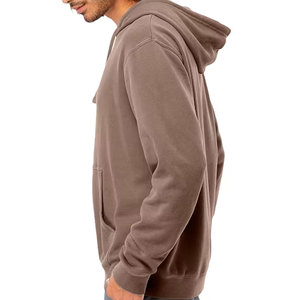 Sweat-shirt décontracté pour homme en coton marron, coupe classique, avec poche imprimée sur le devant, en tissu French Terry, pour l'automne - Product Image 2