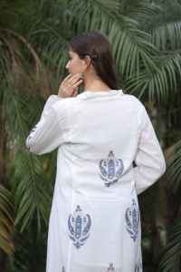 Robe bohème faite à la main pour femmes en coton bio à la mode imprimé floral décontracté Midi taille naturelle doux cadeau de la Saint-Valentin d'été - Product Image 3