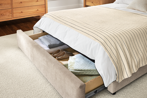 Cama Flotante Moderna al por Mayor |   Cabecera Tapizada para Cama con Estructura de Madera de Nogal - Product Image 5
