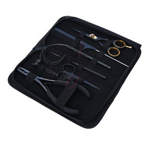 ชุดอุปกรณ์ต่อผมขนาดเล็กพกพา สีดำ พร้อมคีมหนีบไมโครริง เข็มร้อยผม และกรรไกรตัดผมสำหรับช่างทำผม - Product Image 1