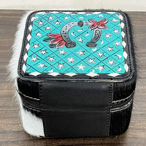 Nouvelles boîtes à bijoux de luxe mini portables en cuir de vache véritable, peintes à la main par des artisans, mignonnes et de forme carrée, pour femmes - Product Image 5